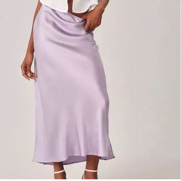 Reformation Layla Silk Maxi Slip Skirt Liliac Purple Lavender Size 2 - Picture 1 of 7